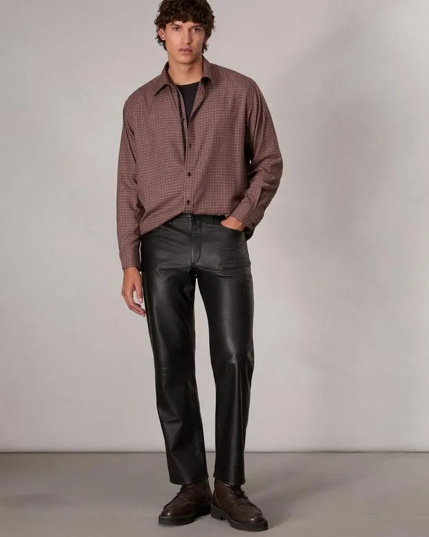 Men Shirts Rag and Bone Matthew Plaid Shirt Brown Plaid