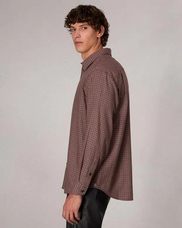 Men Shirts Rag and Bone Matthew Plaid Shirt Brown Plaid