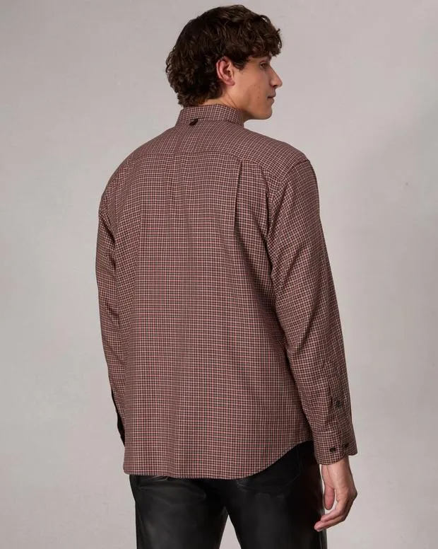 Men Shirts Rag and Bone Matthew Plaid Shirt Brown Plaid