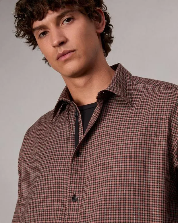 Men Shirts Rag and Bone Matthew Plaid Shirt Brown Plaid