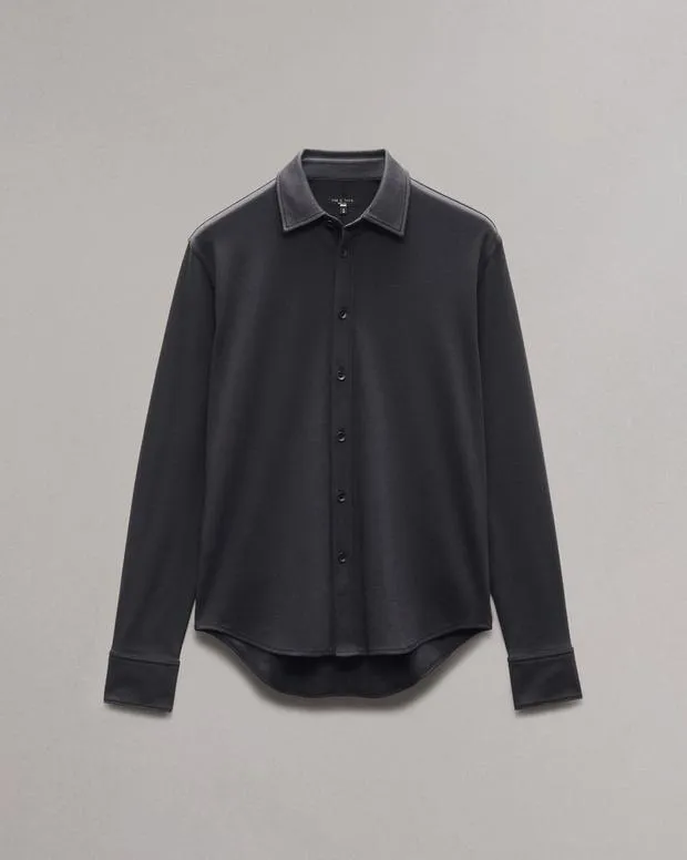 Men Shirts Rag and Bone Tomlin Cotton Shirt Black