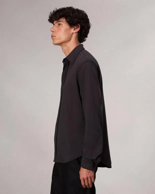Men Shirts Rag and Bone Tomlin Cotton Shirt Black