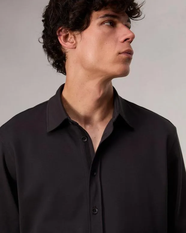 Men Shirts Rag and Bone Tomlin Cotton Shirt Black