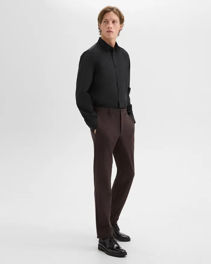 Men Shirts Theory Hugh Shirt In Virgin Wool Black