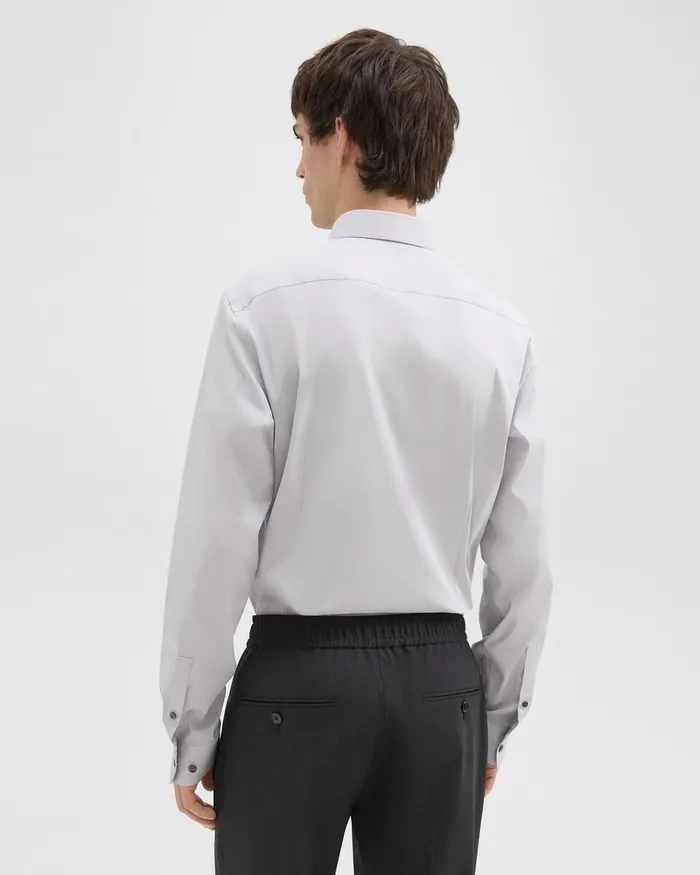 Men Shirts Theory Sylvain Shirt In Good Cotton Warm Grey