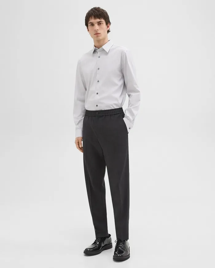Men Shirts Theory Sylvain Shirt In Good Cotton Warm Grey