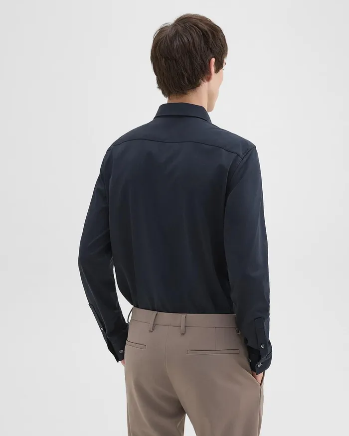 Men Shirts Theory Sylvain Shirt In Structure Knit Eclipse