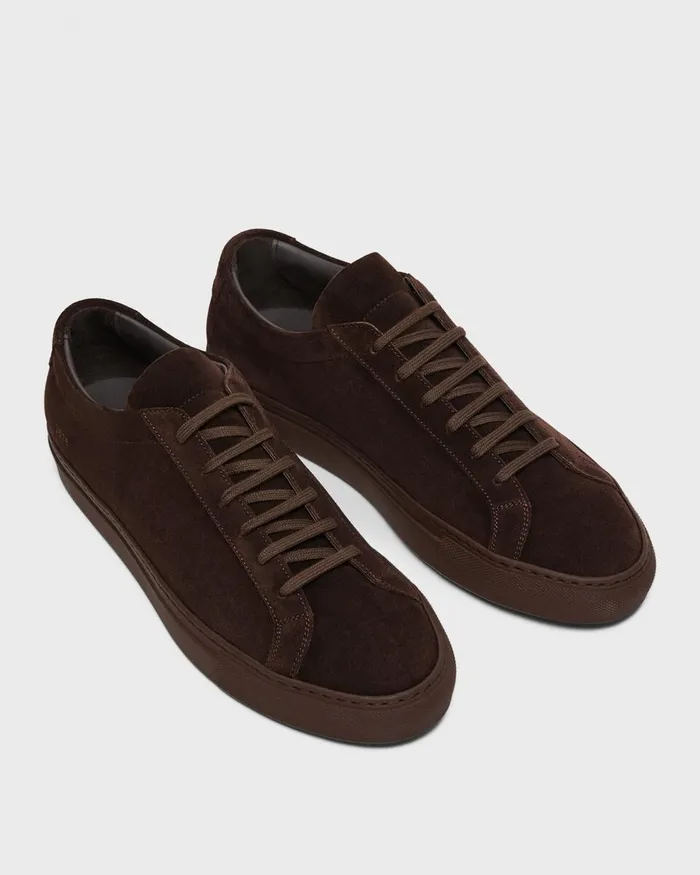 Men Shoes Theory Common Projects Original Achilles Sneakers Dark Brown