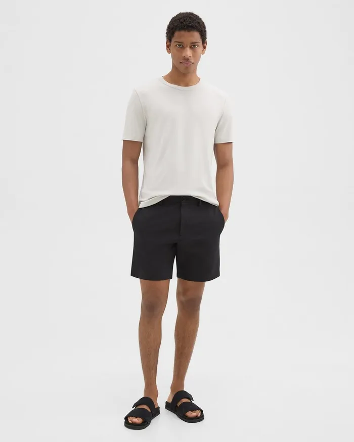 Men Shorts Theory Zaine Short In Stretch CottonBlend Black