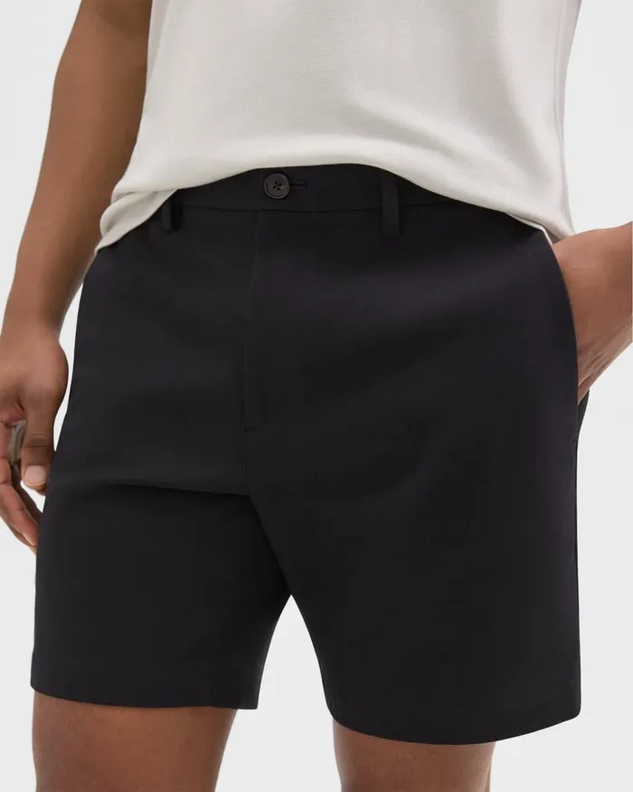 Men Shorts Theory Zaine Short In Stretch CottonBlend Black