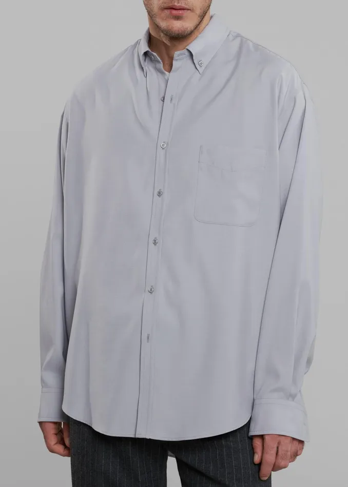 Men Sinclair Oxford Shirt 8211 Grey The Frankie Shop Tops