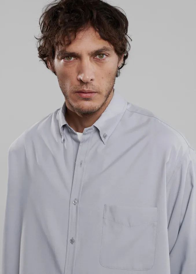 Men Sinclair Oxford Shirt 8211 Grey The Frankie Shop Tops