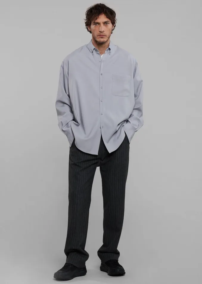 Men Sinclair Oxford Shirt 8211 Grey The Frankie Shop Tops