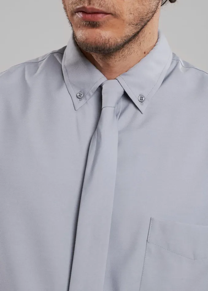 Men Sinclair Oxford Shirt 8211 Grey The Frankie Shop Tops