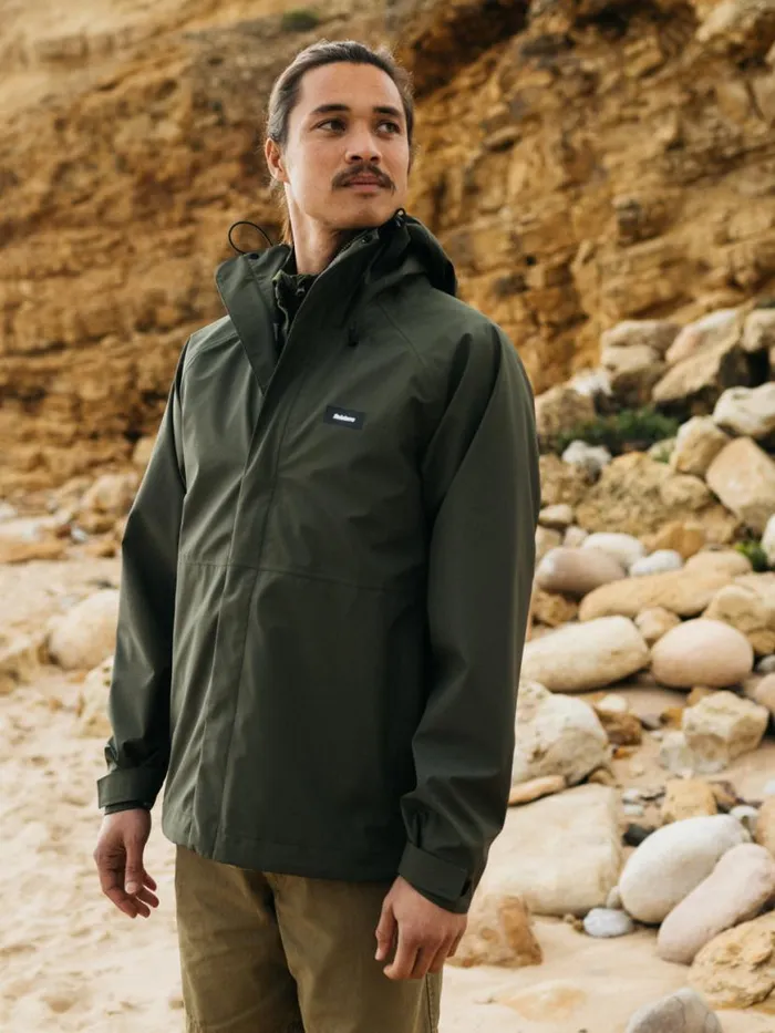 Men Skybird Waterproof Jacket Olive Finisterre Jackets Coats and Gilets