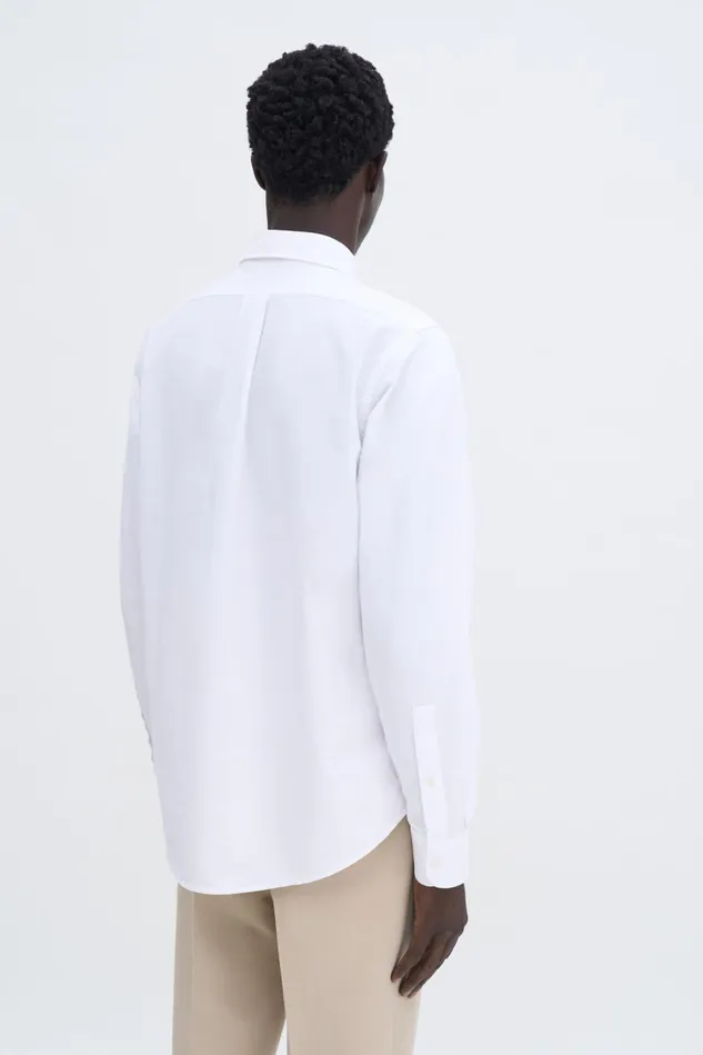 Men Slim Oxford Cotton Shirt White Filippa K Shirts