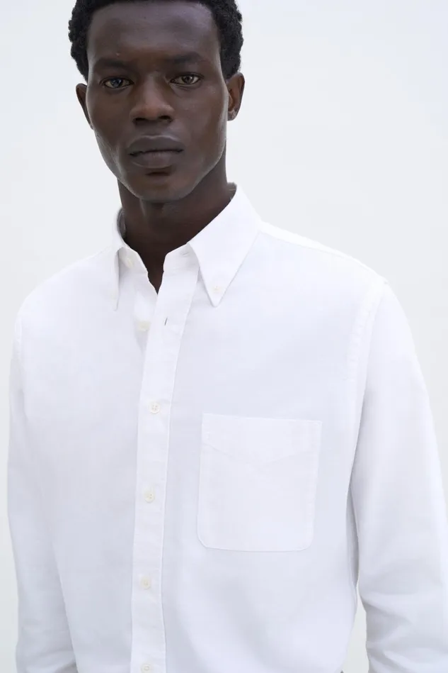 Men Slim Oxford Cotton Shirt White Filippa K Shirts