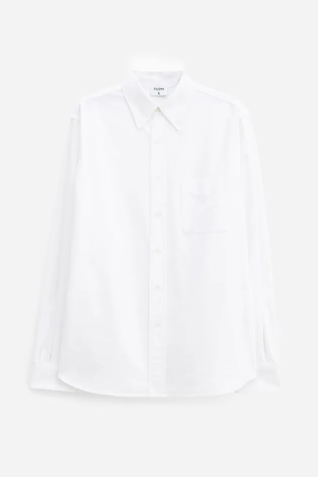 Men Slim Oxford Cotton Shirt White Filippa K Shirts