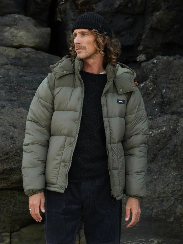 Men Stratos Modular Jacket Olive Finisterre Jackets Coats and Gilets