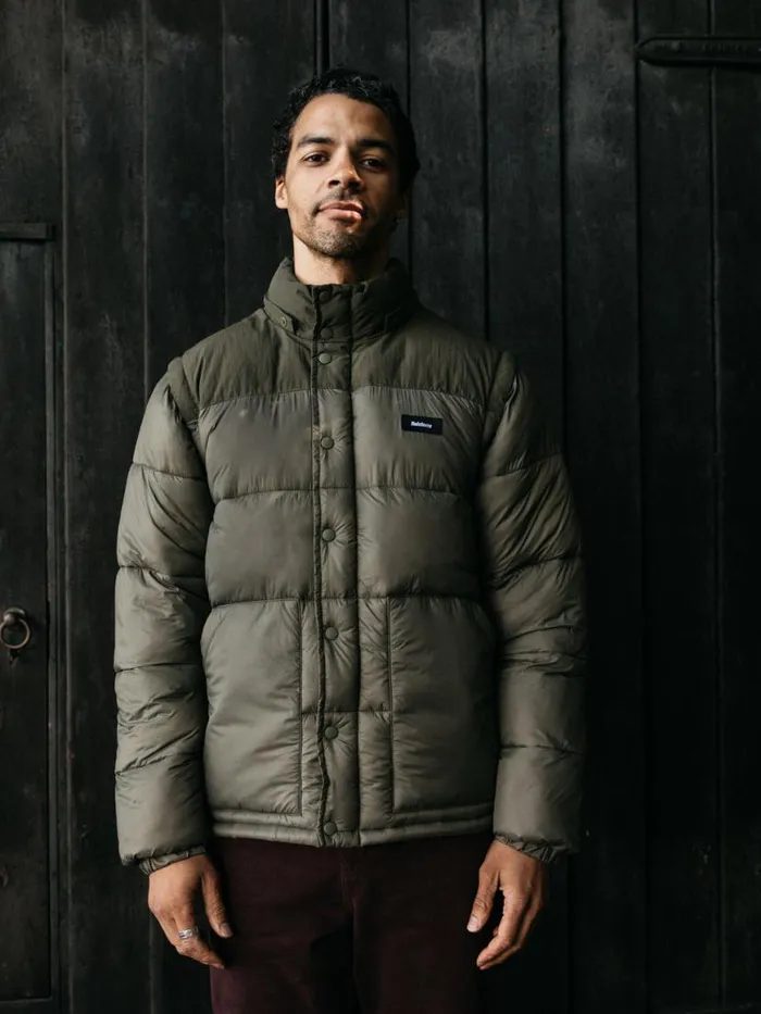 Men Stratos Modular Jacket Olive Finisterre Jackets Coats and Gilets