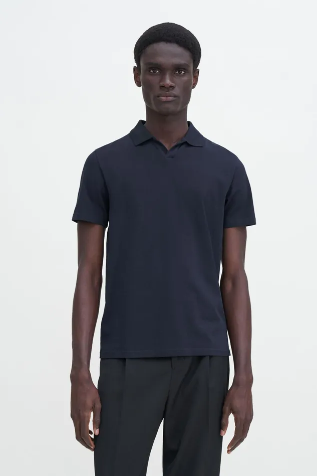 Men Stretch Cotton Polo TShirt Navy Filippa K TShirts