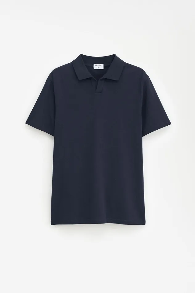 Men Stretch Cotton Polo TShirt Navy Filippa K TShirts