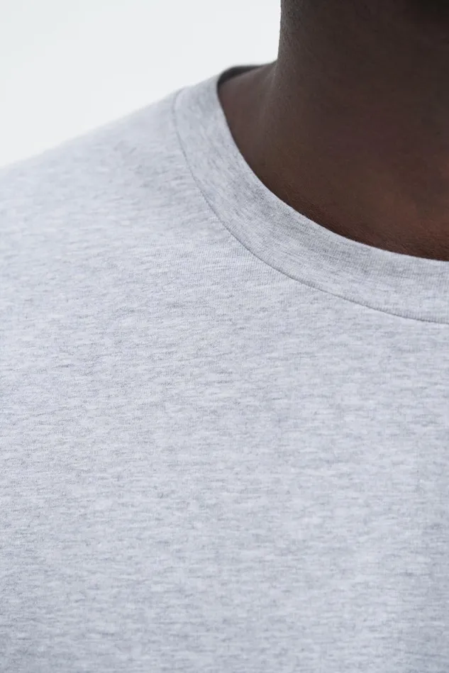 Men Stretch Cotton Tee Light Grey Melange Filippa K TShirts
