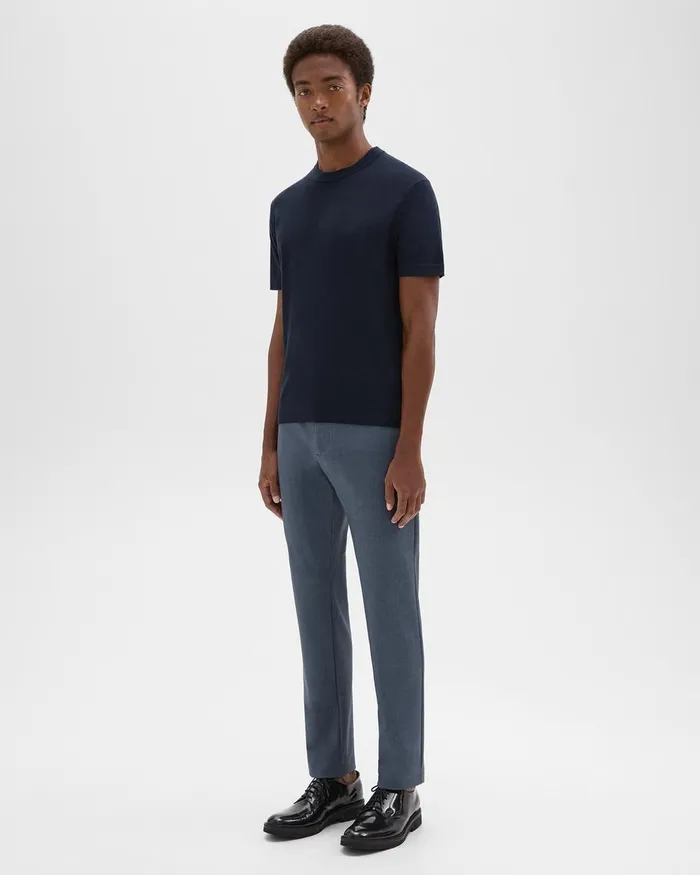 Men Suits Theory Zaine Pant In Printed Precision Ponte Dusty Blue Mel