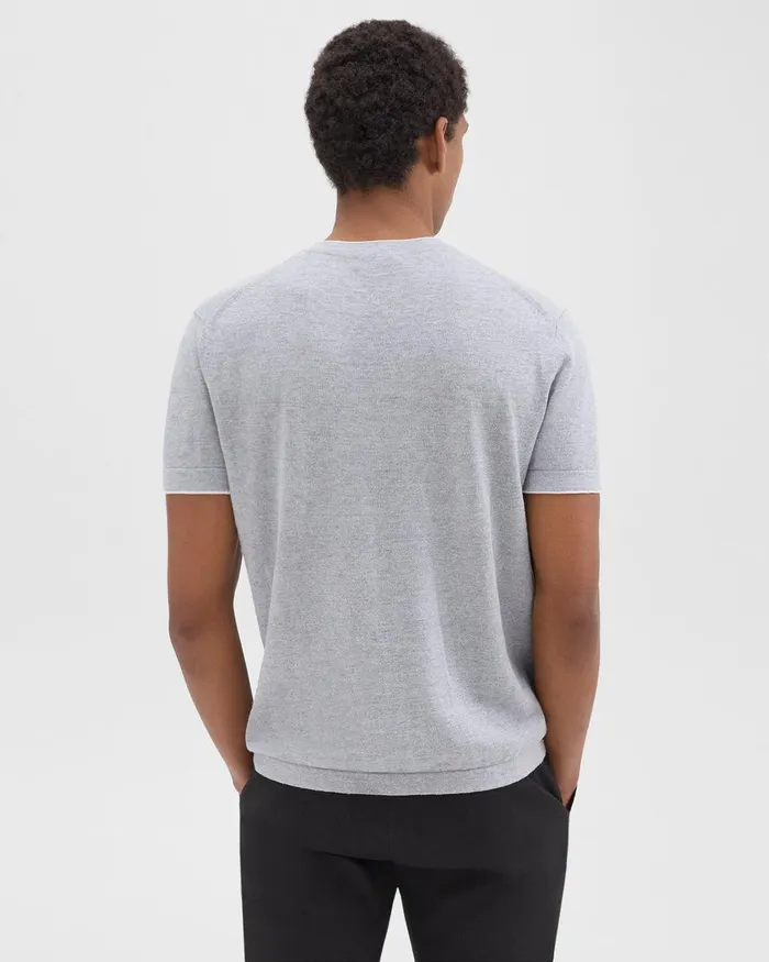 Men Sweaters Cardigans Theory Sarior Tee In CottonLinen Grey Heather
