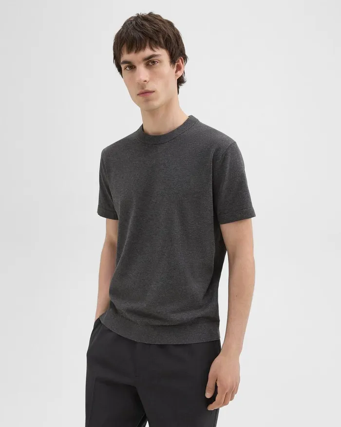 Men Sweaters Cardigans Theory Sarior Tee In Light Bilen Pestle Melange