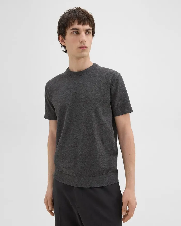 Men Sweaters Cardigans Theory Sarior Tee In Light Bilen Pestle Melange
