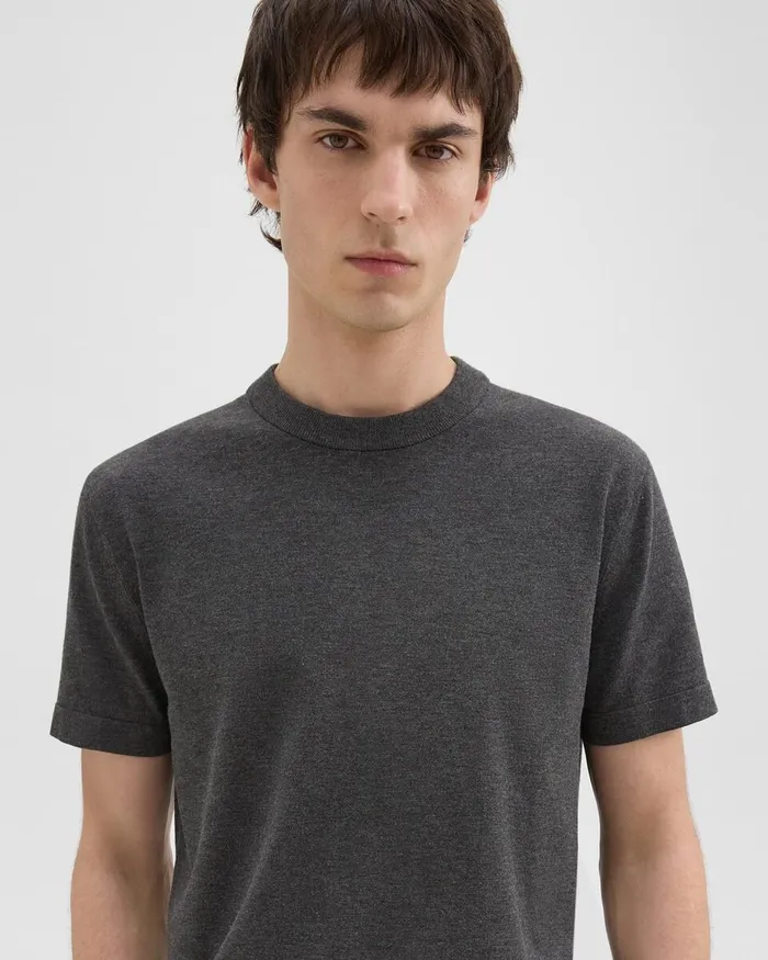 Men Sweaters Cardigans Theory Sarior Tee In Light Bilen Pestle Melange
