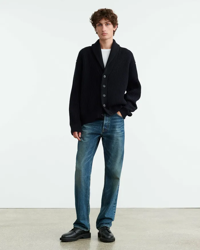 Men Sweaters Nili Lotan HAIDEN CARDIGAN Dark Navy