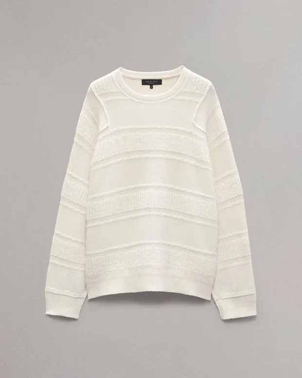 Men Sweaters Rag and Bone Colton Crewneck Sweater Ivory