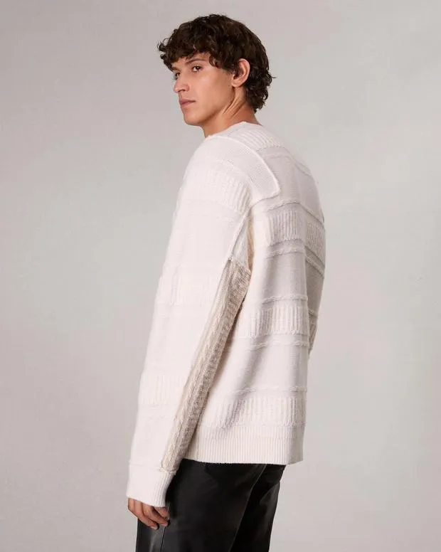 Men Sweaters Rag and Bone Colton Crewneck Sweater Ivory