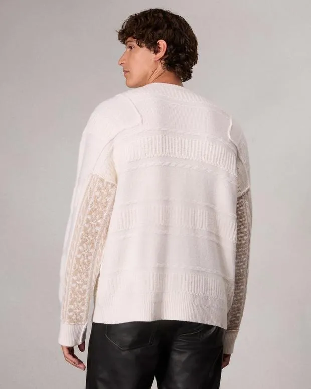 Men Sweaters Rag and Bone Colton Crewneck Sweater Ivory
