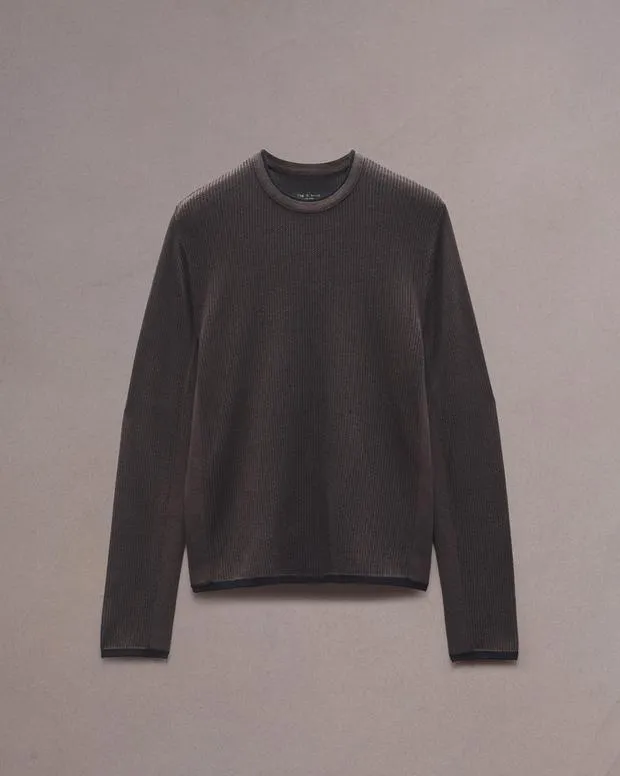 Men Sweaters Rag and Bone Harvey Crewneck Sweater Slate Brown