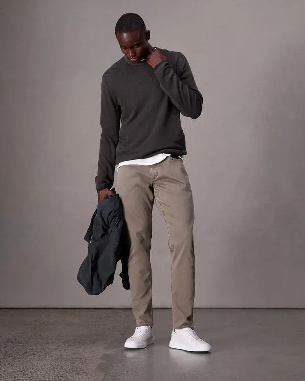 Men Sweaters Rag and Bone Harvey Crewneck Sweater Slate Brown