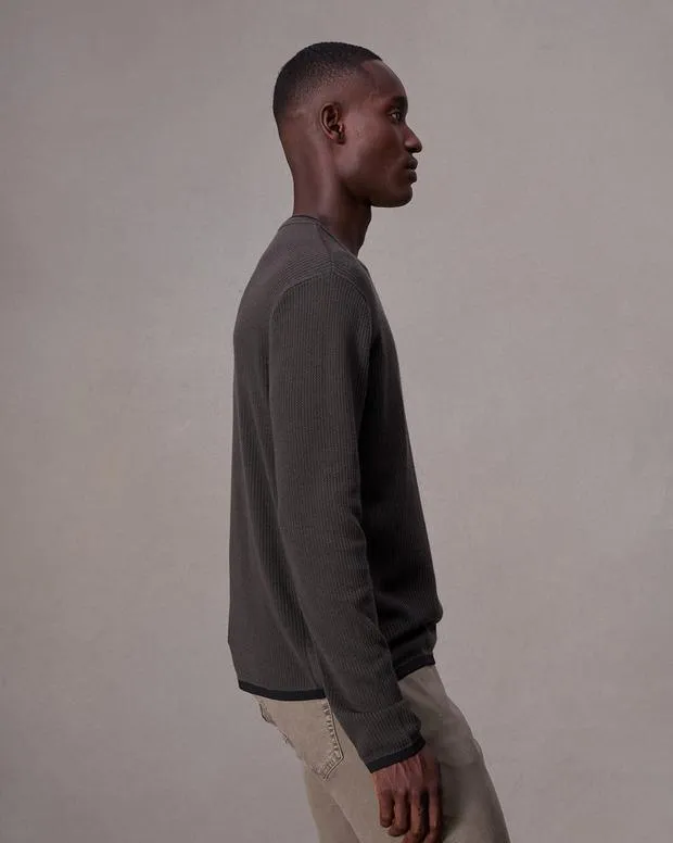 Men Sweaters Rag and Bone Harvey Crewneck Sweater Slate Brown