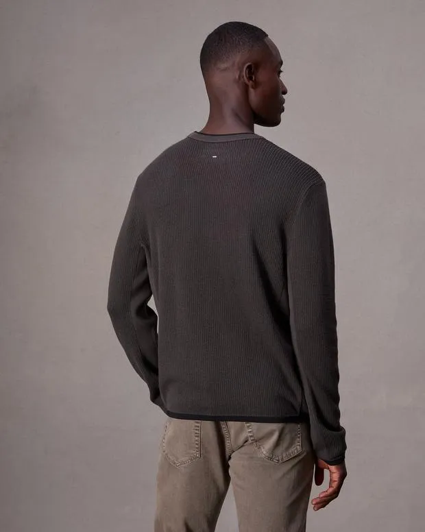 Men Sweaters Rag and Bone Harvey Crewneck Sweater Slate Brown