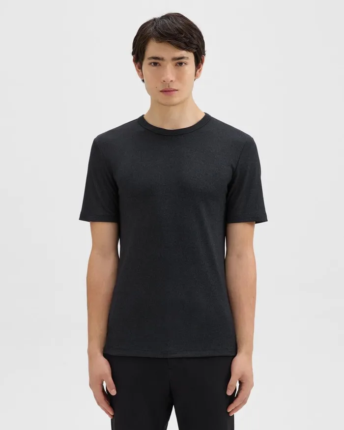 Men TShirts Polos Theory Essential Tee In Anemone Modal Jersey Black Multi