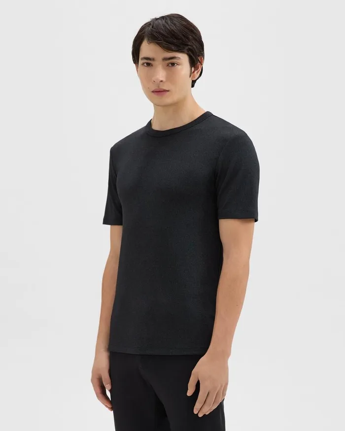 Men TShirts Polos Theory Essential Tee In Anemone Modal Jersey Black Multi