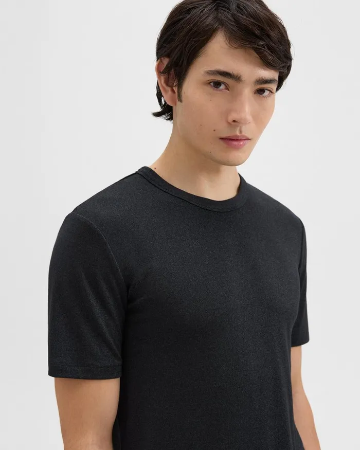 Men TShirts Polos Theory Essential Tee In Anemone Modal Jersey Black Multi