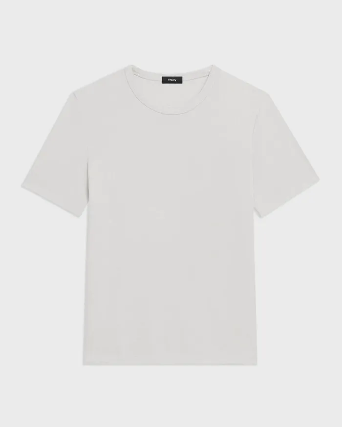 Men TShirts Polos Theory Essential Tee In Anemone Modal Jersey Limestone