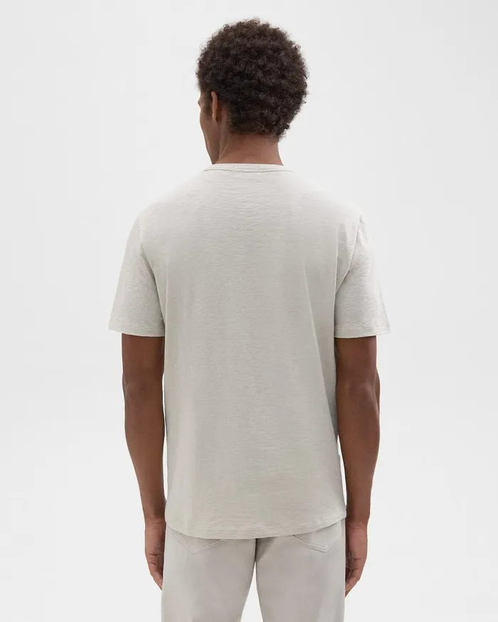 Men TShirts Polos Theory Essential Tee In Cosmos Slub Cotton Limestone