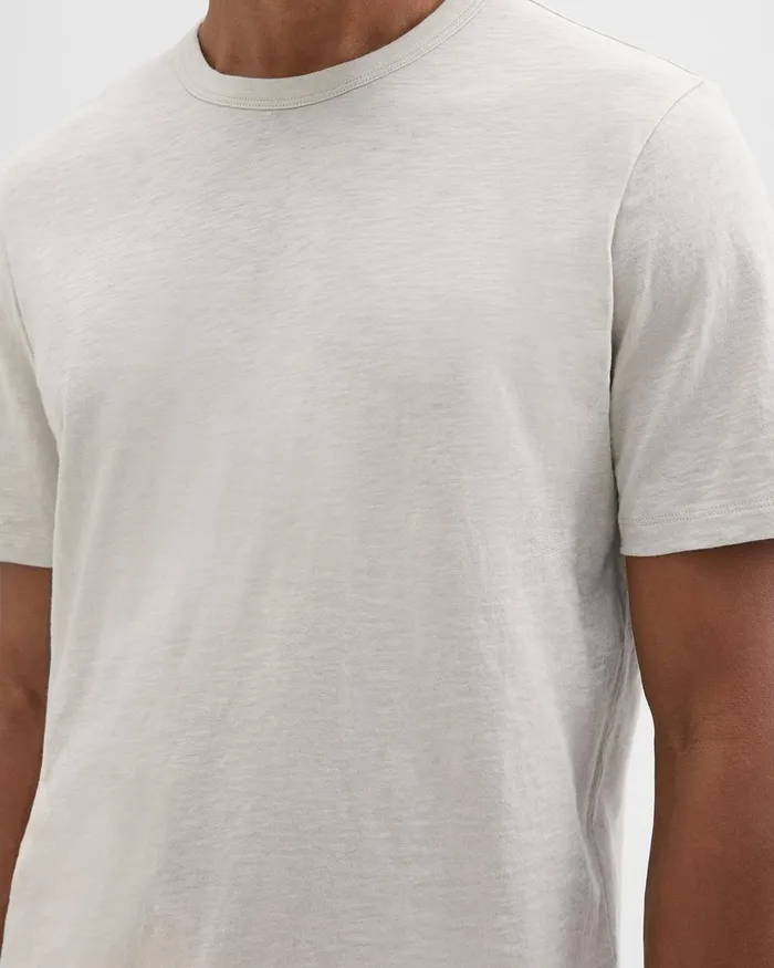 Men TShirts Polos Theory Essential Tee In Cosmos Slub Cotton Limestone