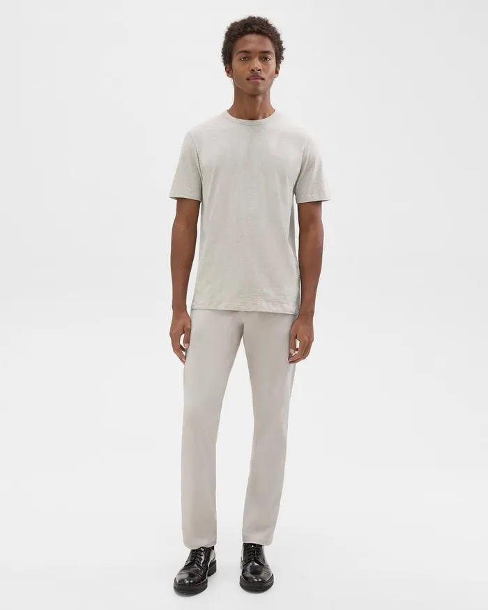 Men TShirts Polos Theory Essential Tee In Cosmos Slub Cotton Limestone