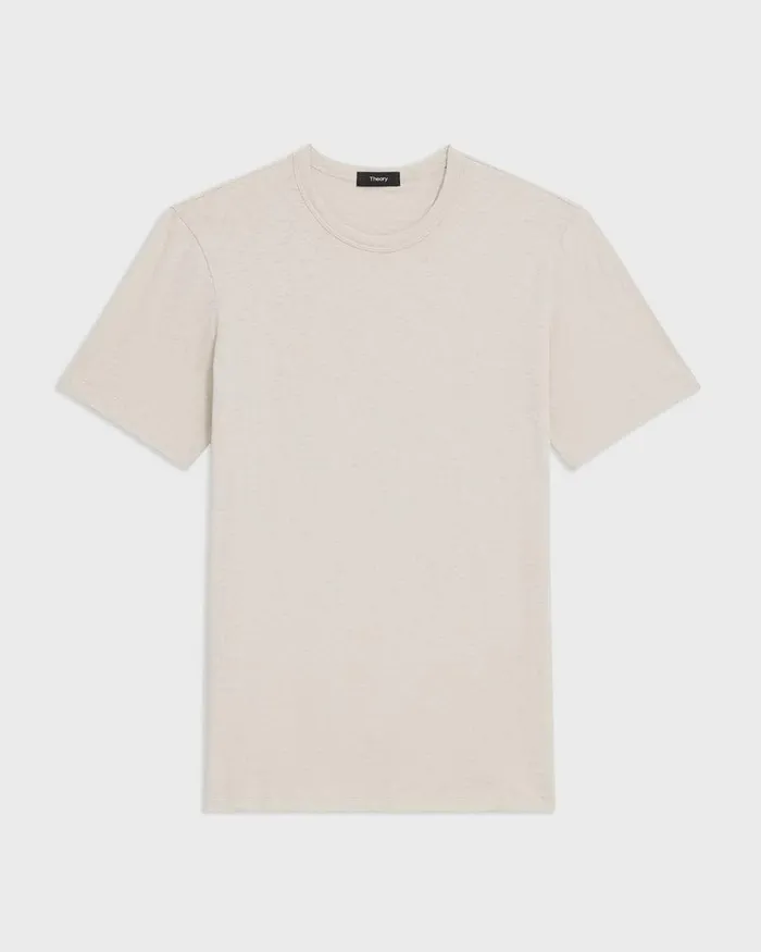 Men TShirts Polos Theory Essential Tee In Cosmos Slub Cotton Limestone