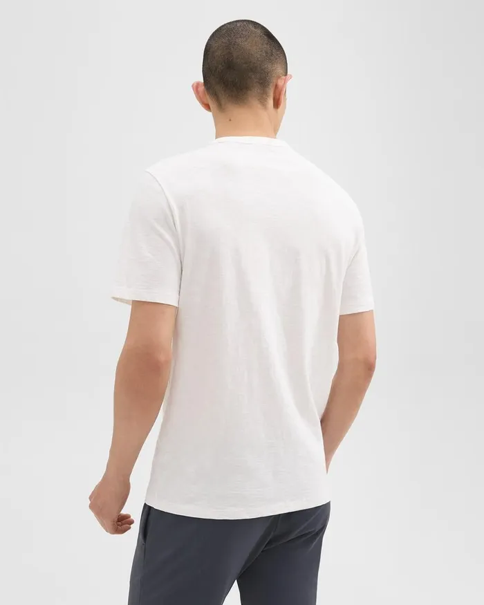 Men TShirts Polos Theory Essential Tee In Cosmos Slub Cotton White