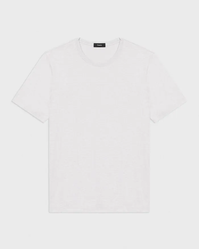 Men TShirts Polos Theory Essential Tee In Cosmos Slub Cotton White